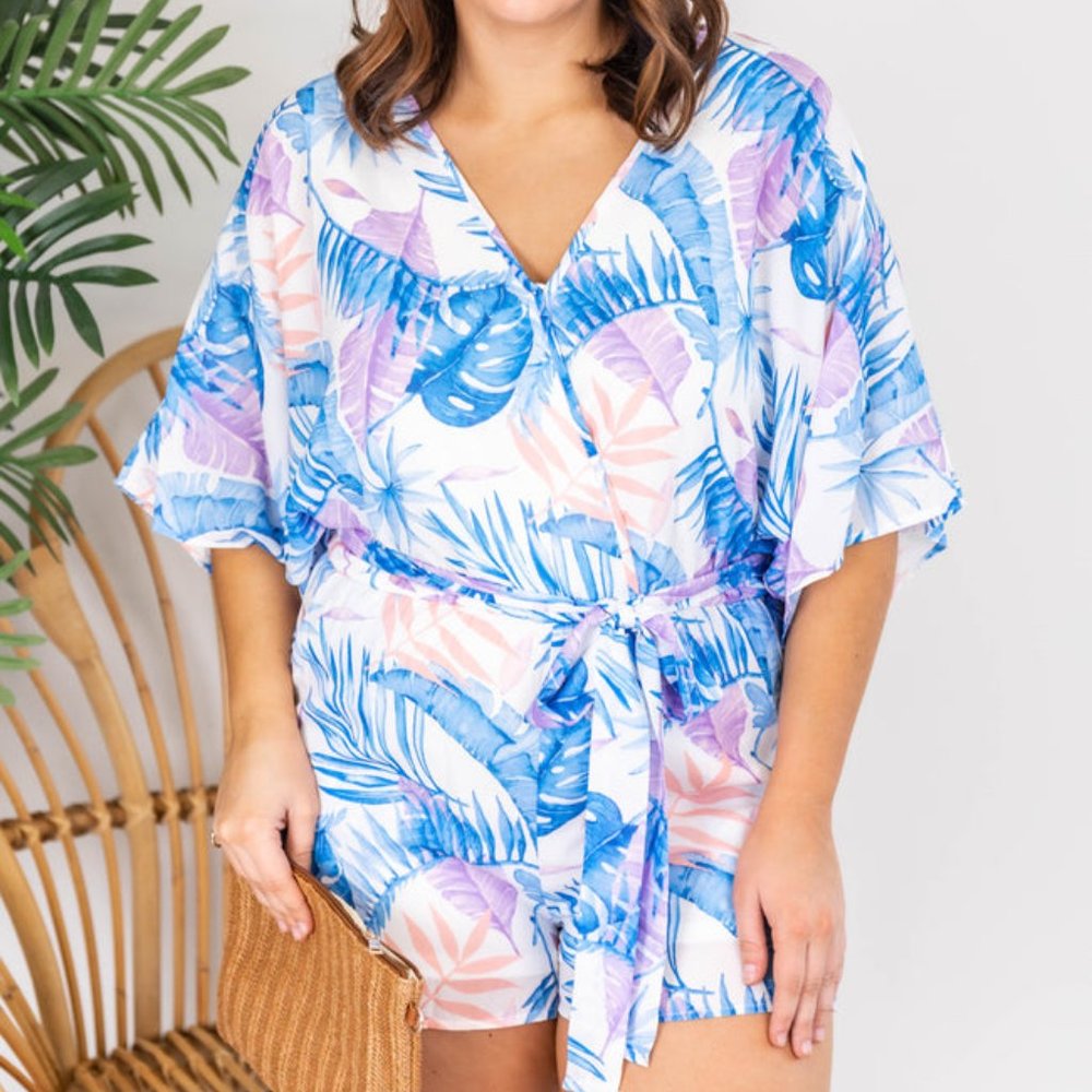 Tropical Kimono Romper - Large